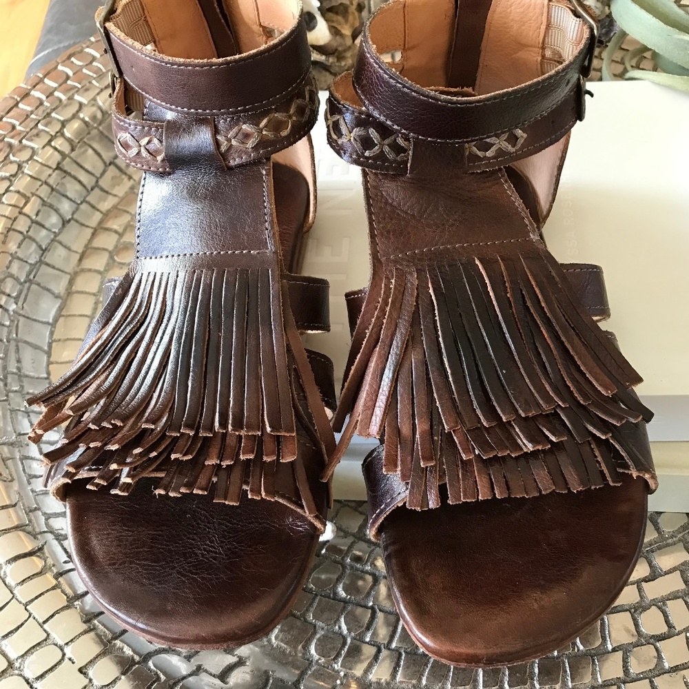 FESTIVAL 🔥MODERN BOHO SOFT COUNTRY COWGIRL LAYERED FRINGE LEATHER SANDALS - Picture 4 of 16